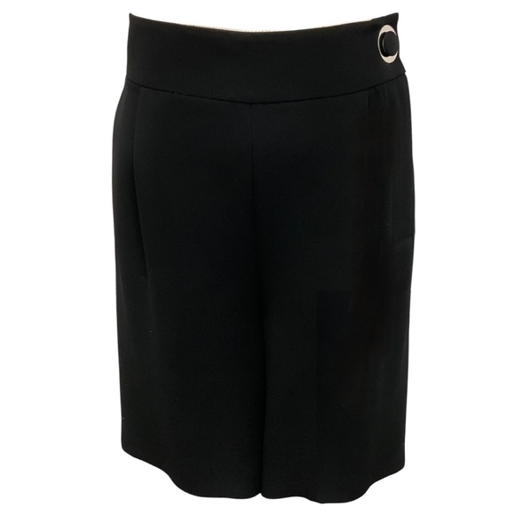 GIORGIO ARMANI BLACK SILK CREPE SHORTS - Picture 1 of 6